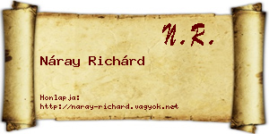 Náray Richárd névjegykártya